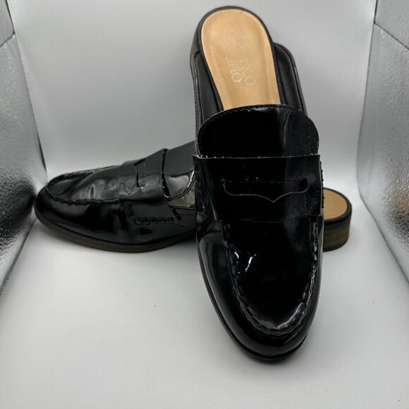 Franco Sarto Barlow women’s size 9 M black faux patent leather loafer mule - Picture 2 of 8